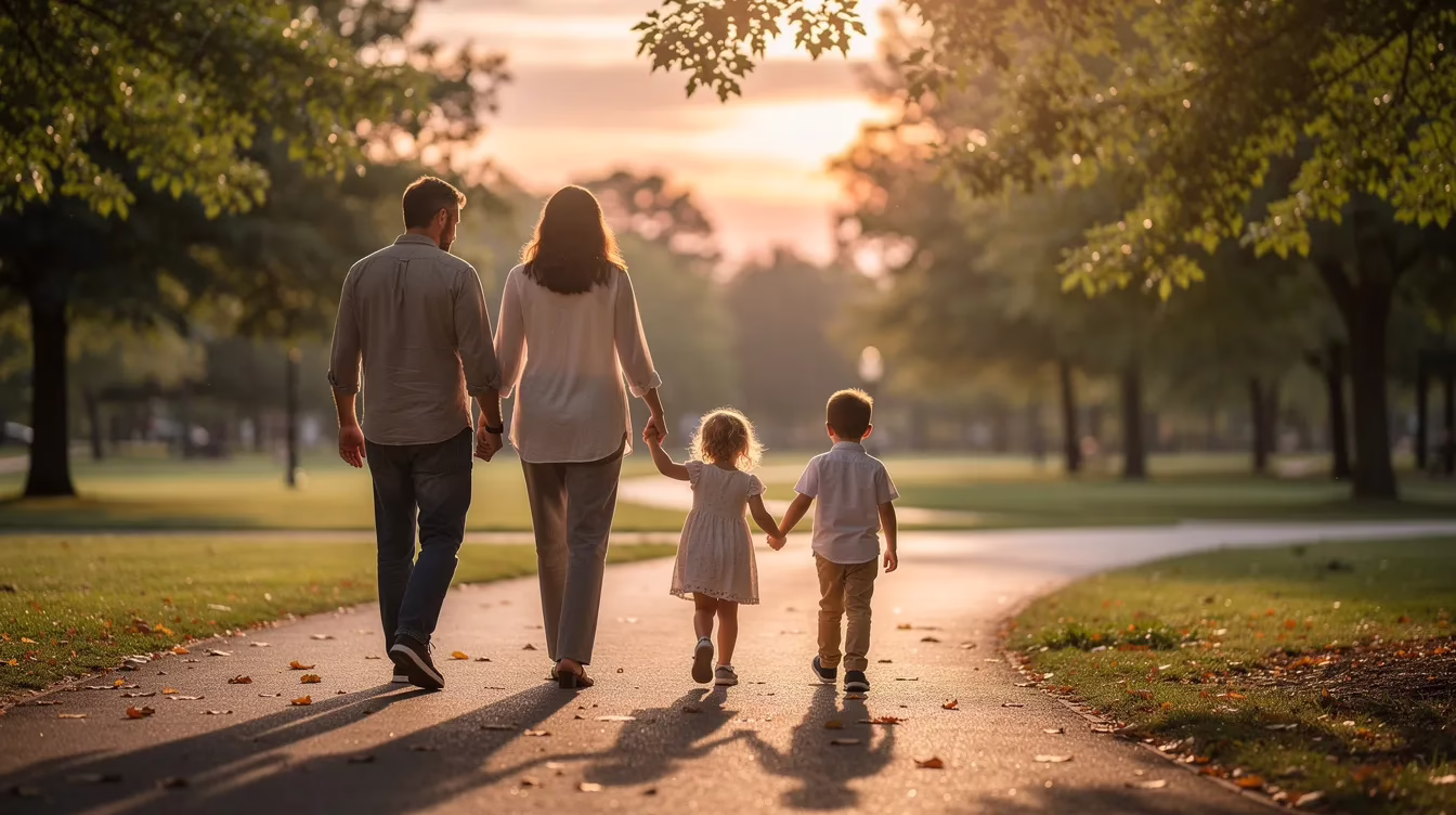 How to file a wrongful death claim in Utah 3 A family is walking together along a serene park path at sunset, enjoying each other's company in a moment of peace. The scene captures the warmth of family bonds, reminiscent of the support one might seek from a wrongful death attorney when navigating the complexities of wrongful death claims.