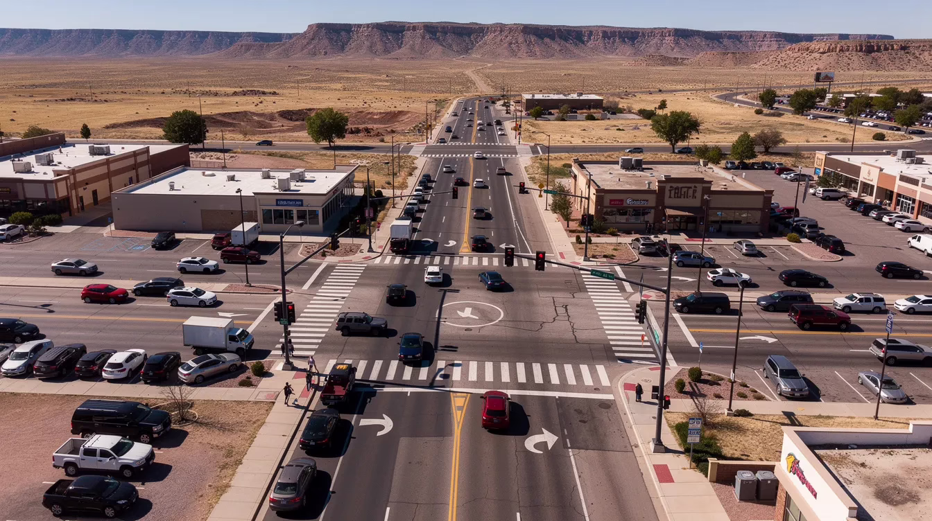 utah motorcycle accident attorney 2 Una vista aérea muestra un concurrido cruce de Utah, con múltiples carriles de tráfico y pasos de peatones claramente señalizados, lo que pone de relieve los riesgos potenciales para los motociclistas y la incidencia de los accidentes de moto. Esta imagen subraya la importancia de contar con un abogado con experiencia en accidentes de moto en Utah que guíe a las víctimas a lo largo del proceso legal para que obtengan una indemnización justa por sus lesiones.